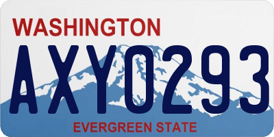 WA license plate AXY0293