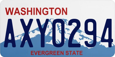 WA license plate AXY0294