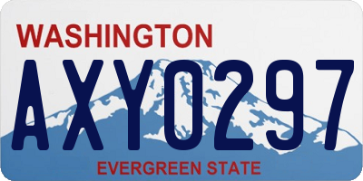 WA license plate AXY0297