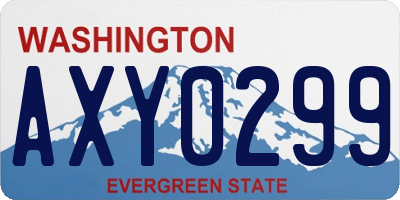 WA license plate AXY0299