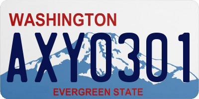 WA license plate AXY0301