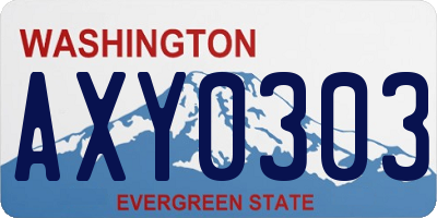 WA license plate AXY0303