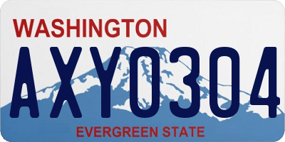 WA license plate AXY0304