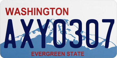 WA license plate AXY0307