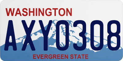 WA license plate AXY0308