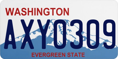 WA license plate AXY0309