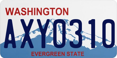 WA license plate AXY0310