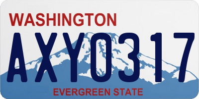 WA license plate AXY0317