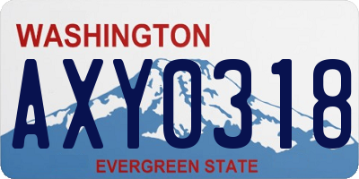WA license plate AXY0318