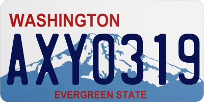 WA license plate AXY0319