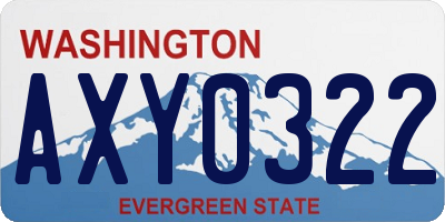 WA license plate AXY0322