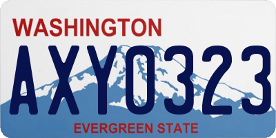 WA license plate AXY0323