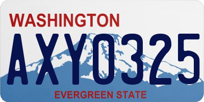 WA license plate AXY0325
