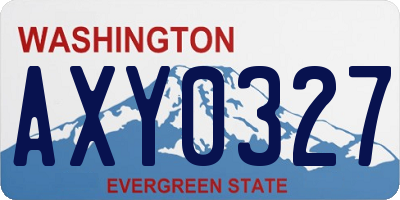 WA license plate AXY0327