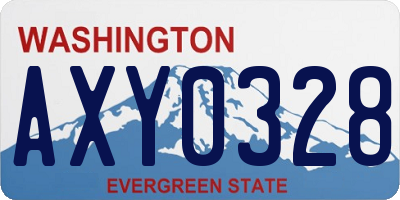 WA license plate AXY0328