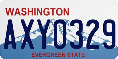 WA license plate AXY0329
