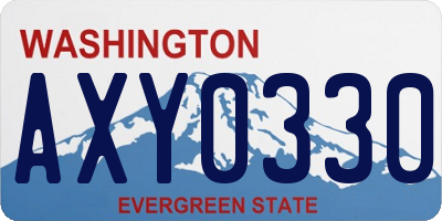 WA license plate AXY0330