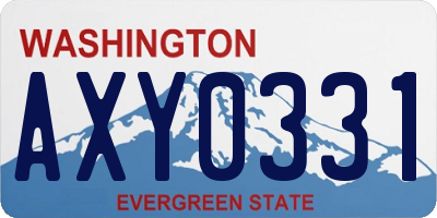 WA license plate AXY0331