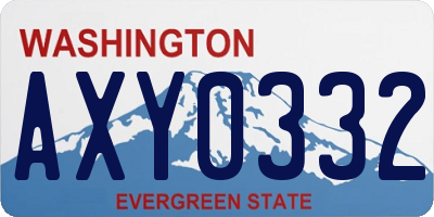 WA license plate AXY0332