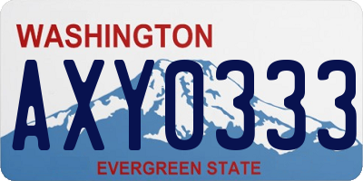 WA license plate AXY0333