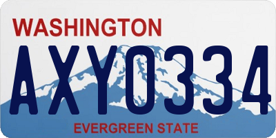 WA license plate AXY0334