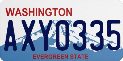WA license plate AXY0335