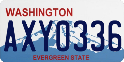 WA license plate AXY0336