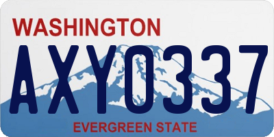WA license plate AXY0337
