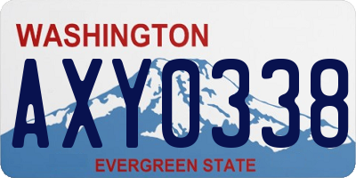 WA license plate AXY0338