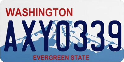 WA license plate AXY0339