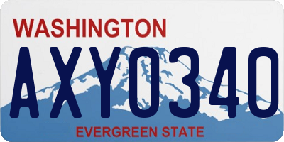 WA license plate AXY0340