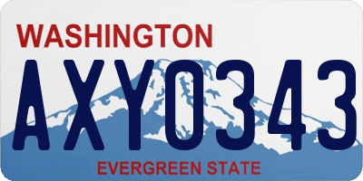 WA license plate AXY0343