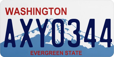 WA license plate AXY0344
