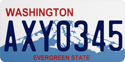 WA license plate AXY0345