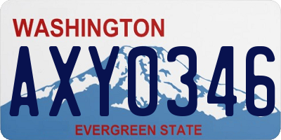 WA license plate AXY0346