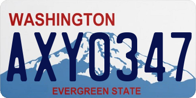 WA license plate AXY0347