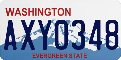 WA license plate AXY0348