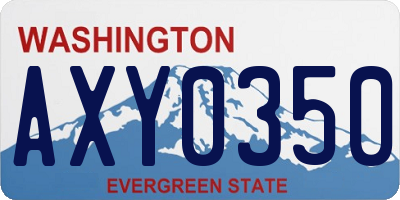 WA license plate AXY0350
