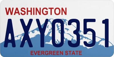 WA license plate AXY0351