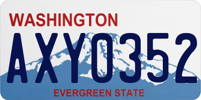 WA license plate AXY0352