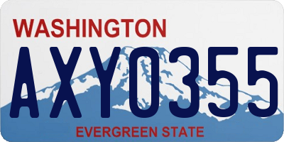 WA license plate AXY0355