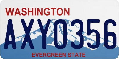 WA license plate AXY0356