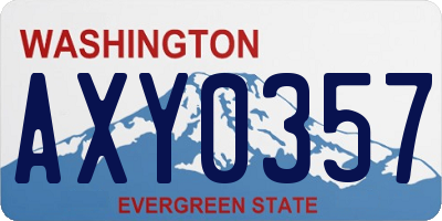 WA license plate AXY0357