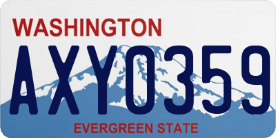 WA license plate AXY0359