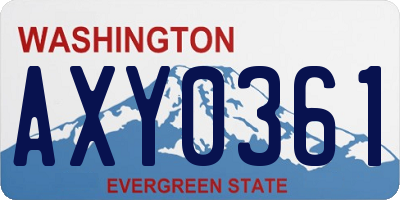 WA license plate AXY0361
