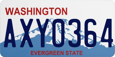 WA license plate AXY0364