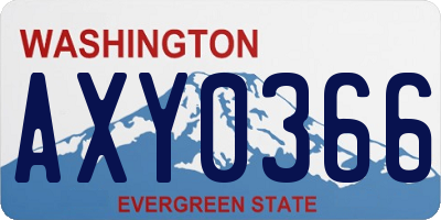 WA license plate AXY0366