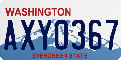 WA license plate AXY0367