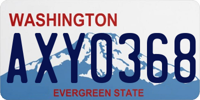 WA license plate AXY0368