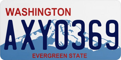 WA license plate AXY0369